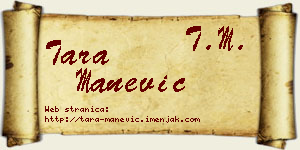 Tara Manević vizit kartica